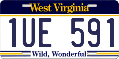WV license plate 1UE591