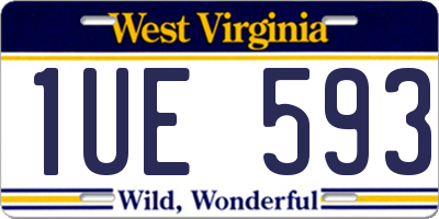 WV license plate 1UE593