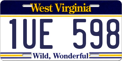WV license plate 1UE598