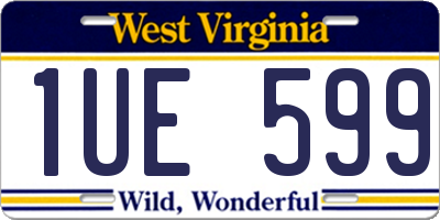 WV license plate 1UE599