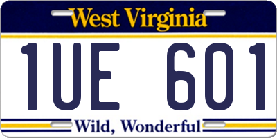 WV license plate 1UE601