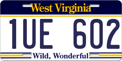 WV license plate 1UE602