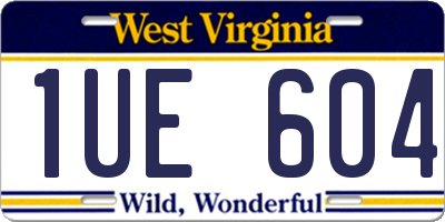 WV license plate 1UE604