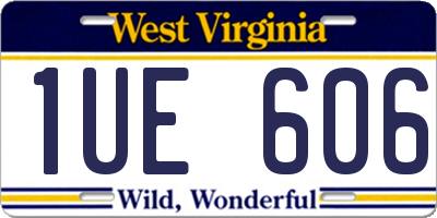 WV license plate 1UE606