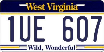 WV license plate 1UE607