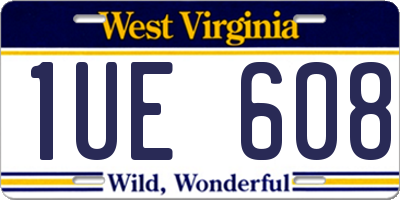 WV license plate 1UE608