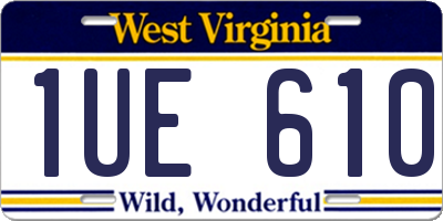 WV license plate 1UE610