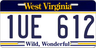 WV license plate 1UE612