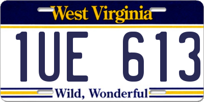 WV license plate 1UE613