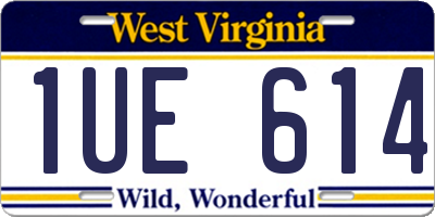 WV license plate 1UE614