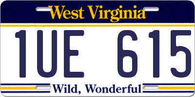 WV license plate 1UE615