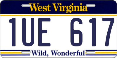 WV license plate 1UE617
