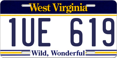 WV license plate 1UE619