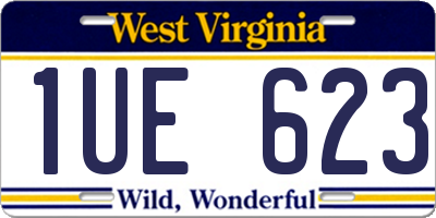 WV license plate 1UE623