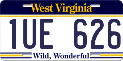 WV license plate 1UE626