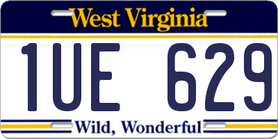 WV license plate 1UE629