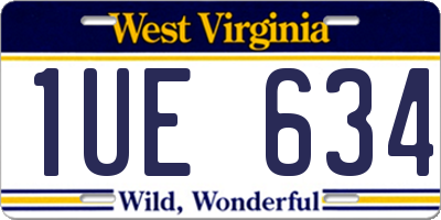 WV license plate 1UE634