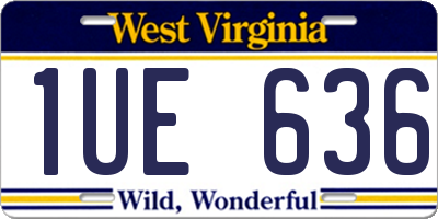 WV license plate 1UE636