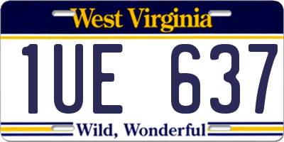 WV license plate 1UE637