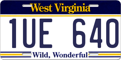 WV license plate 1UE640