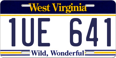 WV license plate 1UE641
