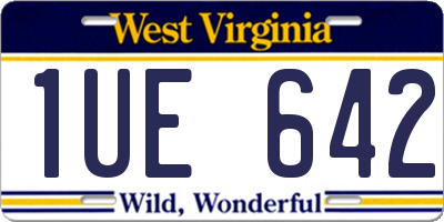 WV license plate 1UE642