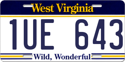 WV license plate 1UE643
