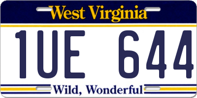 WV license plate 1UE644
