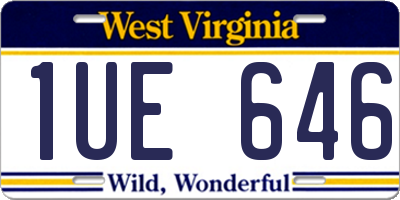 WV license plate 1UE646