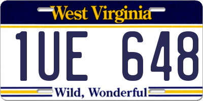 WV license plate 1UE648