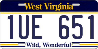 WV license plate 1UE651