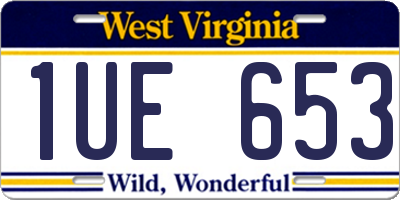 WV license plate 1UE653