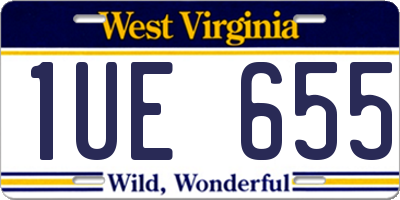 WV license plate 1UE655
