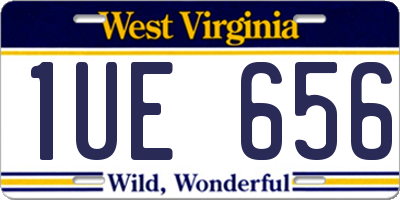 WV license plate 1UE656