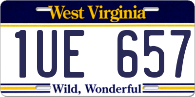WV license plate 1UE657