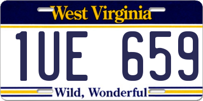 WV license plate 1UE659