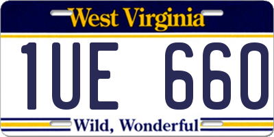 WV license plate 1UE660