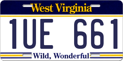 WV license plate 1UE661