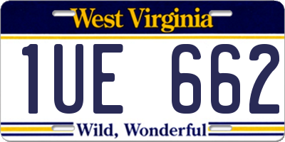 WV license plate 1UE662