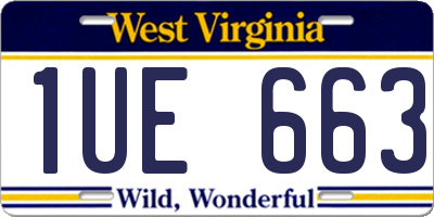 WV license plate 1UE663