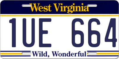 WV license plate 1UE664