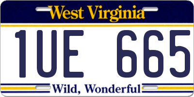 WV license plate 1UE665