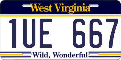 WV license plate 1UE667