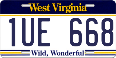 WV license plate 1UE668