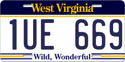 WV license plate 1UE669