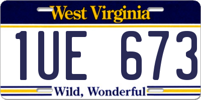 WV license plate 1UE673