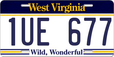 WV license plate 1UE677