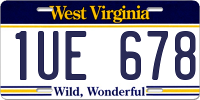 WV license plate 1UE678