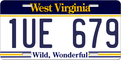 WV license plate 1UE679