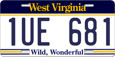 WV license plate 1UE681